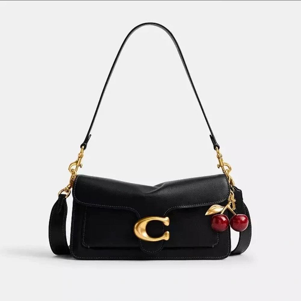 NWT Coach Soft Tabby 26 Shoulder Bag in Black Smooth Leather